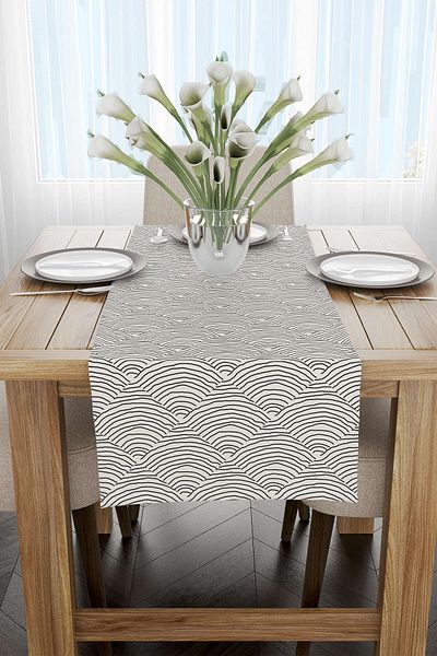 Cango Home Κρεμ μαύρο Bohemian Scandinavian μοτίβο ψηφιακής εκτύπωσης Runner Cgh1227-rn
