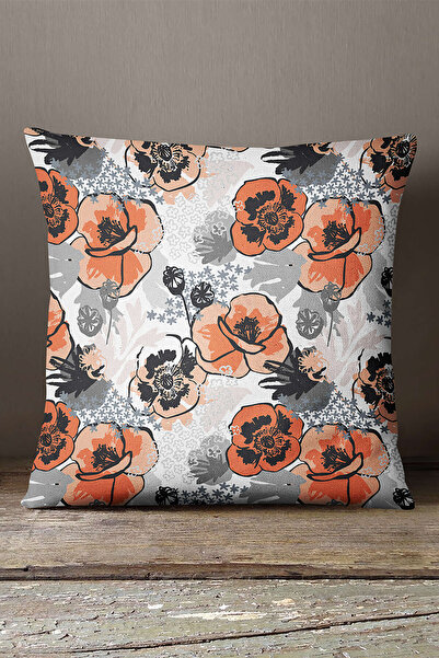 INSENSE HOME Кадиффе Babyface Помаранчево-сірий квітковий декоративний цифров...