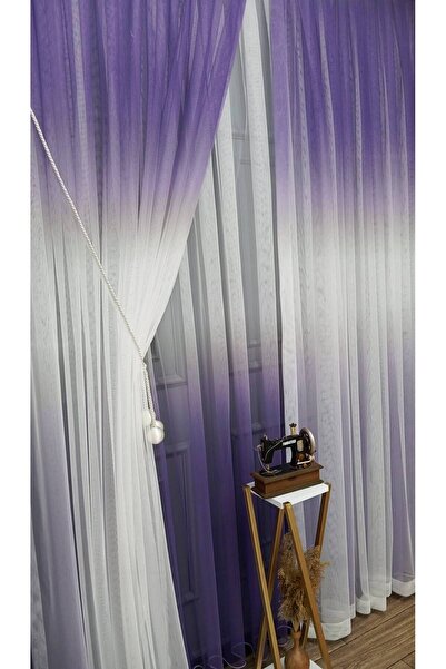 farbateks Lilac Colorful Color Transitioning Gradient Right/Left Suit Tulle Background Curtain
