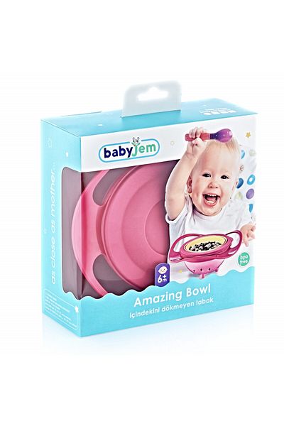 Babyjem Bol multifunctional cu capac si rotire 360 ​​grade BabyJem Amazing Bowl (Culoare: Portocaliu)