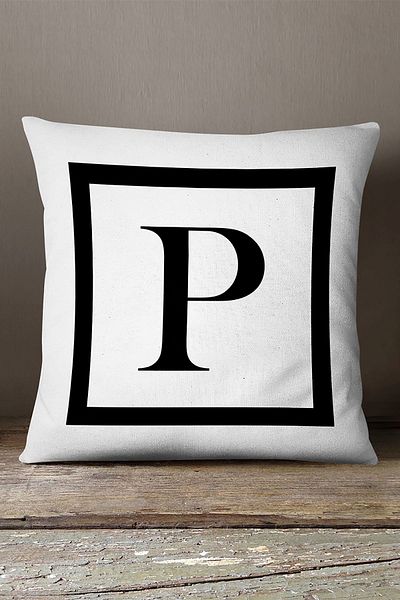 INSENSE HOME Husă de pernă din catifea Babyface, cu două fețe, cu litere alb-negru, imprimată digital - P