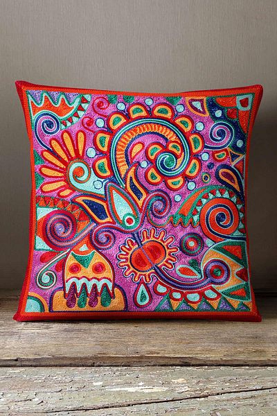 INSENSE HOME Red Velvet Babyface - Vintage Patterned Throw Pillow Cover with Ethnic Motif Kd-Cgh1398