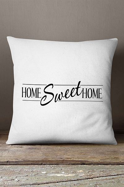 INSENSE HOME Velvet Babyface White Black Home Sweet Home Διακοσμητική Ψηφιακή Εκτύπωση Μαξιλαροθήκη Ριχτάρι - Cgh483