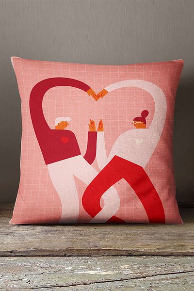 INSENSE HOME Velvet Babyface Roz Roșu Modern Figura Aruncă Față de Pernă - Cgh177
