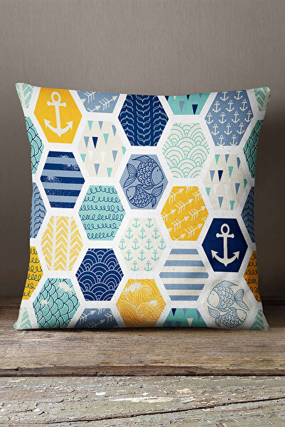 INSENSE HOME Somot Babyface Žuto Plavo Marine Sa deznom Jastuk Jastučnica - C...