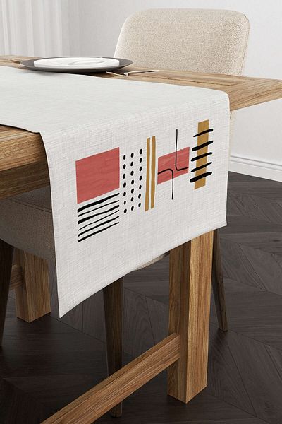Cango Home Orange Brown Modern Abstract Patterned Digital Printed Runner 4kmbs120-rn