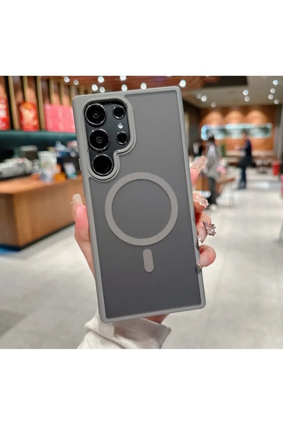 m.tk moveteck Samsung Galaxy S24 Ultra Kılıf Mat Magsafe Şarj Destekli Kenarl...