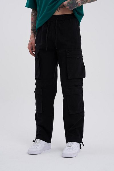 Machinist Μαύρο Baggy Ανδρικό Cargo Jean