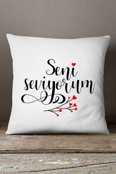 INSENSE HOME Velvet Babyface Alb Negru I Love You Written Imprimare Digitală Husă de pernă pentru pernă - Cgh389