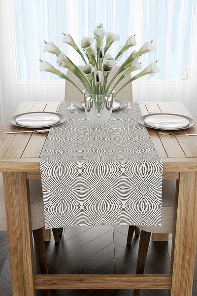 Cango Home Κρεμ Μαύρο Bohemian Scandinavian Pattern Digital Printed Runner Cgh1224-rn
