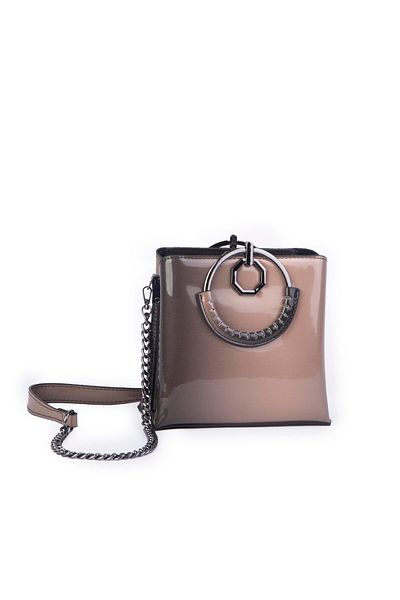 Nas Bag Geantă de damă, gri, elegantă, fumurie, cu lanț elegant