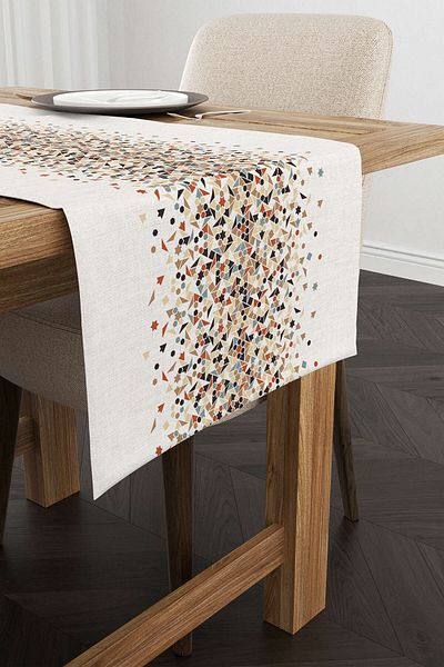 Cango Home Runner decorativ cu tematică Ramadan, maro crem - imprimat digital Cgh1294-rn