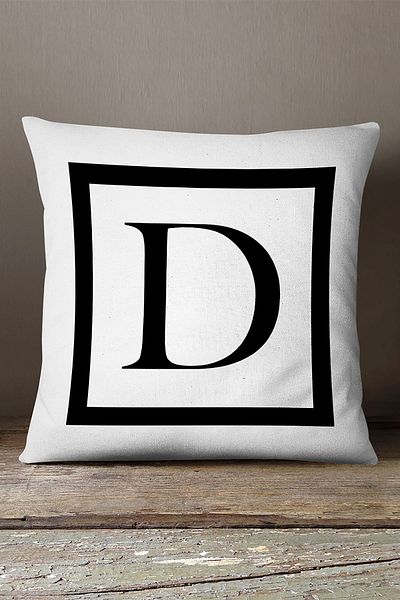 INSENSE HOME Husă de pernă din catifea Babyface, cu două fețe, cu litere alb-negru, imprimată digital - D
