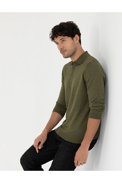Pierre Cardin Light Green Regular Fit Polo Collar Wool Blended Basic Knitwear Sweater 50270051-Vr092