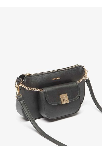 Flora Bella by Shoexpress Flora Bella Solid Crossbody Bag with Detachable Strap and Pouch