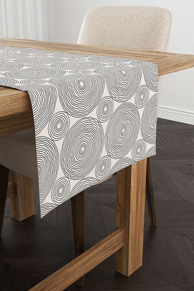 Cango Home Κρεμ μαύρο Bohemian Scandinavian μοτίβο ψηφιακής εκτύπωσης Runner Cgh1219-rn