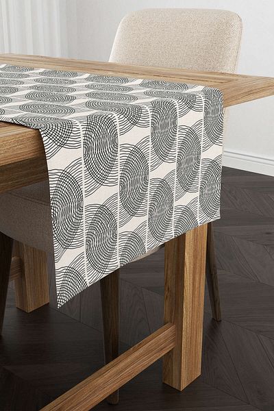 Cango Home Κρεμ μαύρο Bohemian Scandinavian μοτίβο ψηφιακής εκτύπωσης Runner Cgh1217-rn