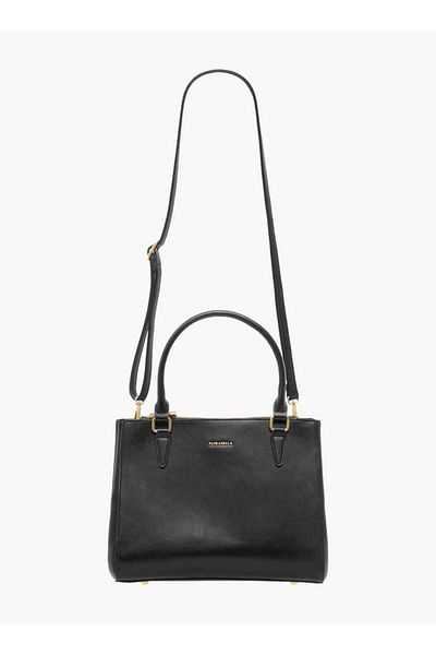 Flora Bella by Shoexpress Flora Bella Solid Tote Bag with Detachable Strap and Zip Closure