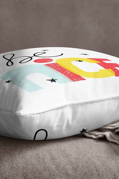 INSENSE HOME Velvet Babyface White Black Be Nice Written Μοντέρνα Ψηφιακή Εκτύπωση Μαξιλαροθήκη Ριχτάρι - Cgh387