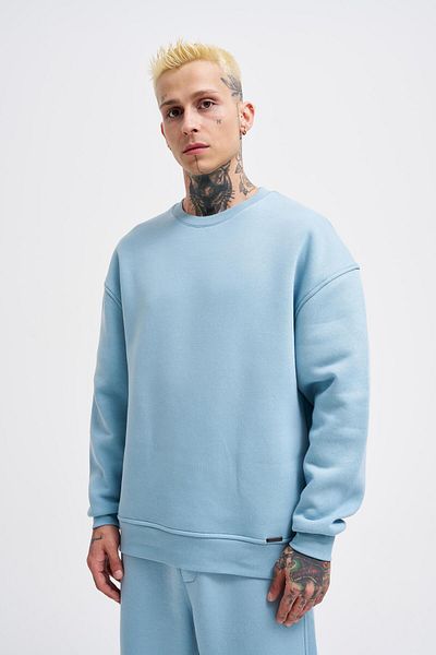 Machinist Ανδρικό φούτερ Aqua Oversize Basic Crew Neck