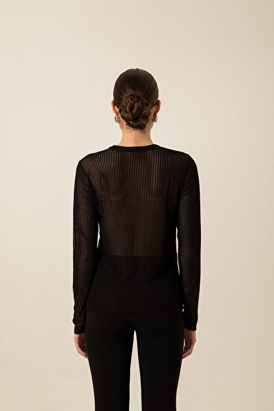 rue Transparent Black Basic Knitwear