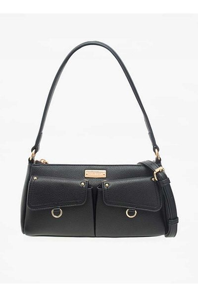 Celeste Solid Shoulder Bag with Zip Closure and Adjustable Handle