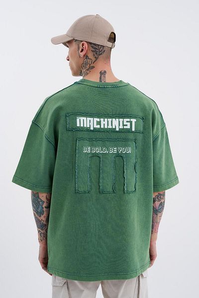 Machinist Ανδρικό μπλουζάκι Oversize Petrol Green - Be Bold Be You Must Be Washed