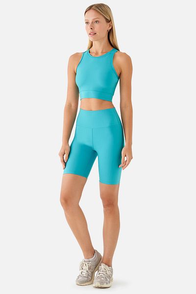 Superstacy Violet Biker Turquoise Sport Leggings