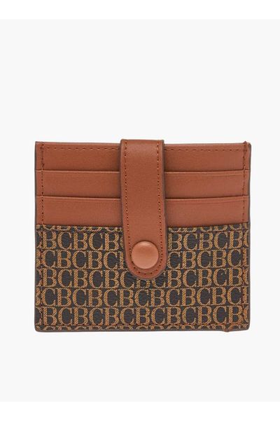 Celeste Monogram Print Wallet with Flap Closure