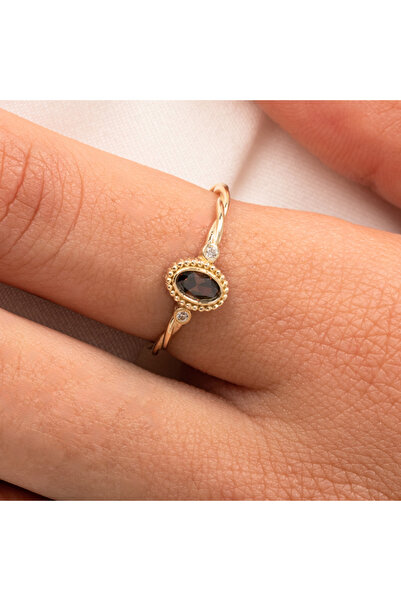 FasekGold 0,55 CT Brown (Smoky) 0,10Ct Pırlanta Taşlı Tektaş Evlilik Teklifi ...