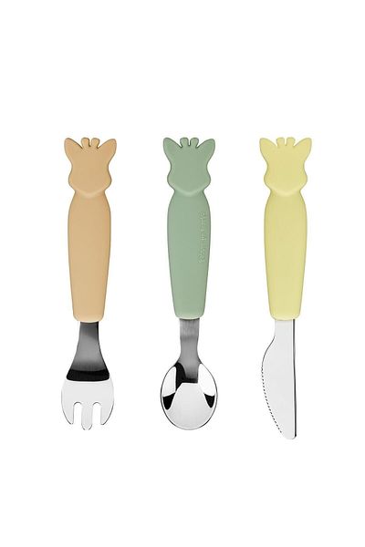 Sophie La Girafe مجموعة أدوات مائدة معدنية متعددة الألوان