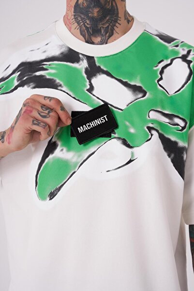 Machinist Ανδρικό μπλουζάκι εκρού με στάμπα Lotus Flower