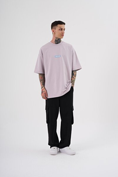 Machinist Men's My Life Is Comedy Printed Oversize Lilac T-Shirt