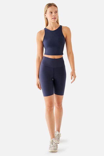 Superstacy Violet Biker Navy Blue Sports Tights
