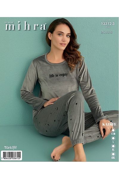 Mihra Mi̇hra Women's Wel Soft Velvet Pajama Set