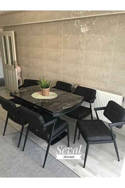 SEVAL AKSESUAR Cosmos İkon Masa + Klas Sandalye Takımı