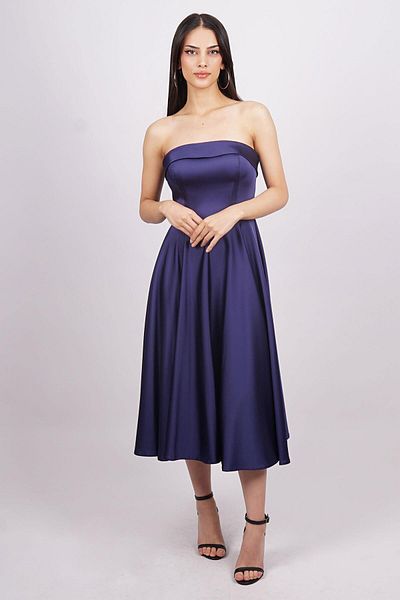 SpringStore Rochie de seara fara bretele bleumarin