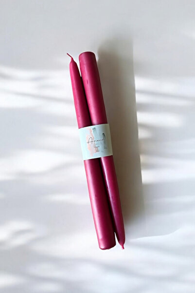 ARİENEL Şamdan Mumu 2'li Set Konik Mürdüm