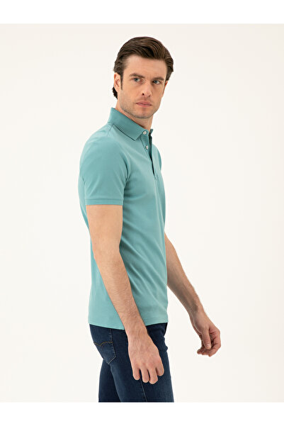 Cacharel Mint Melanj Slim Fit Polo Yaka Merserize T-shirt 50284769-VR176