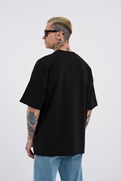 Machinist Ανδρικό Raw Crossbreed Λεπτομερές Oversize Μαύρο T-Shirt