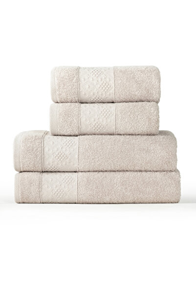 TEOHOMELİNENS طقم مناشف مكون من 4 قطع