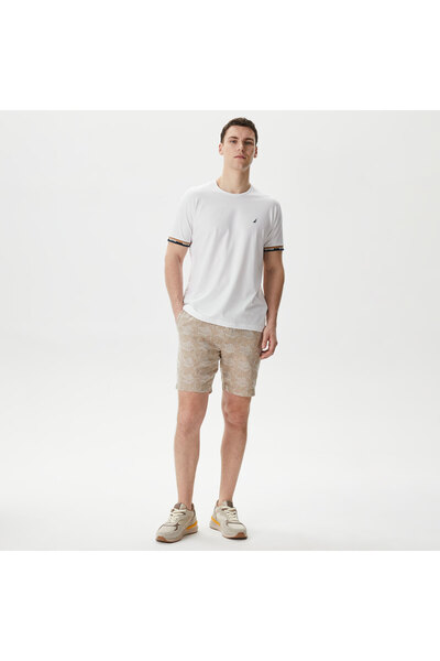 Nautica Erkek Bej Keten Bermuda