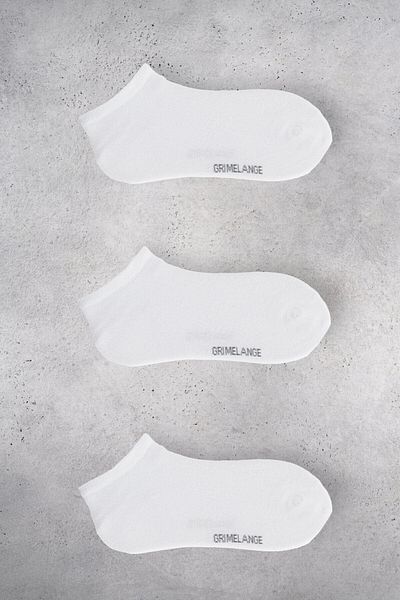 GRIMELANGE Elrond Women's Organic Cotton 3 Pack White Socks
