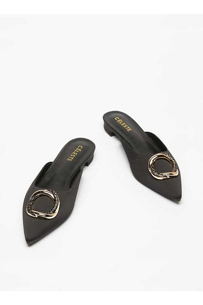 Celeste Women's Slip-On Mules with Metal Accent