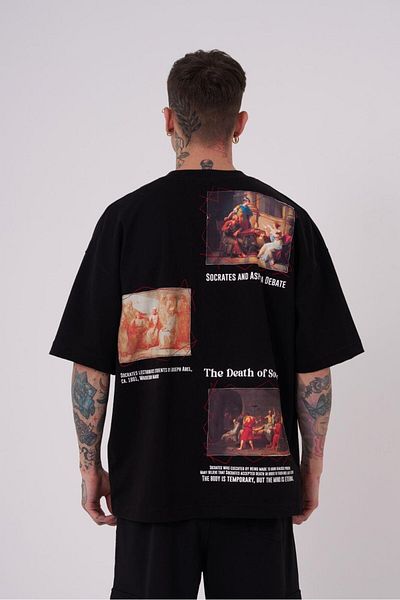 Machinist Ανδρικό Premium Μαύρο T-Shirt Death Of Socrates Oversize
