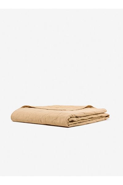 Barine Serenity Linen Quilted Bedspread Set Dark Beige 240X260