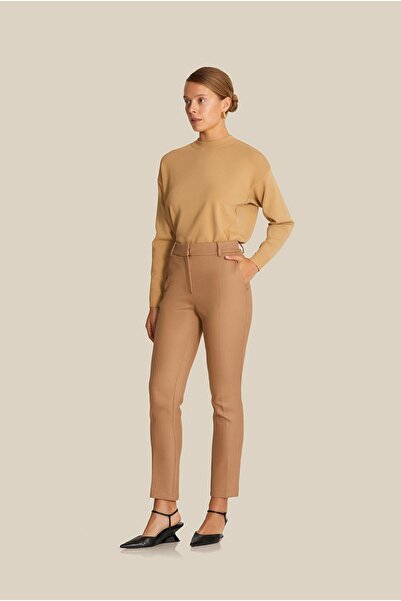 rue Класически панталони от камилска вълна