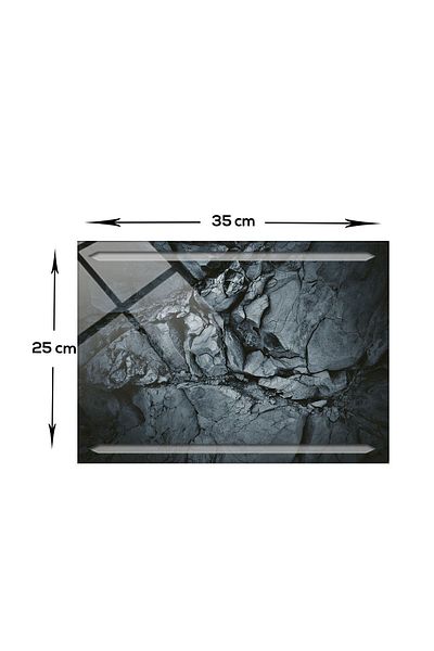 Decorita Channeled Glass Cutting Board - Glass Cutting Table| Natural Stone Patterned| 25cm X 35cm| Patented Product