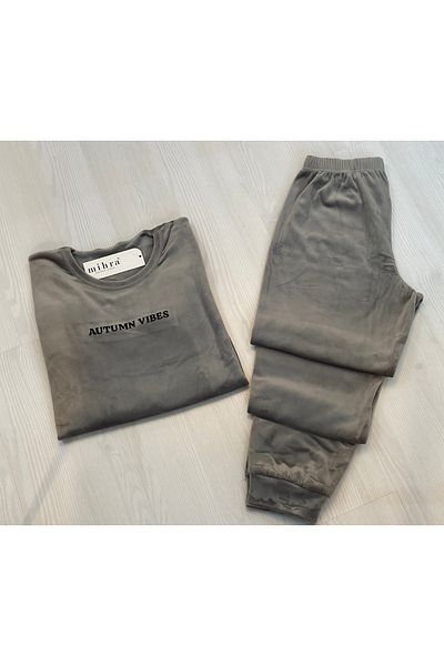 Mihra Mi̇hra Women's Wel Soft Velvet Pajama Set