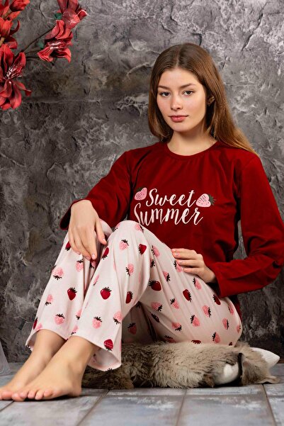 Hipo Trend Set de pijamale de vară dulce cu imprimeu cu căpșuni, cu decolteu ...